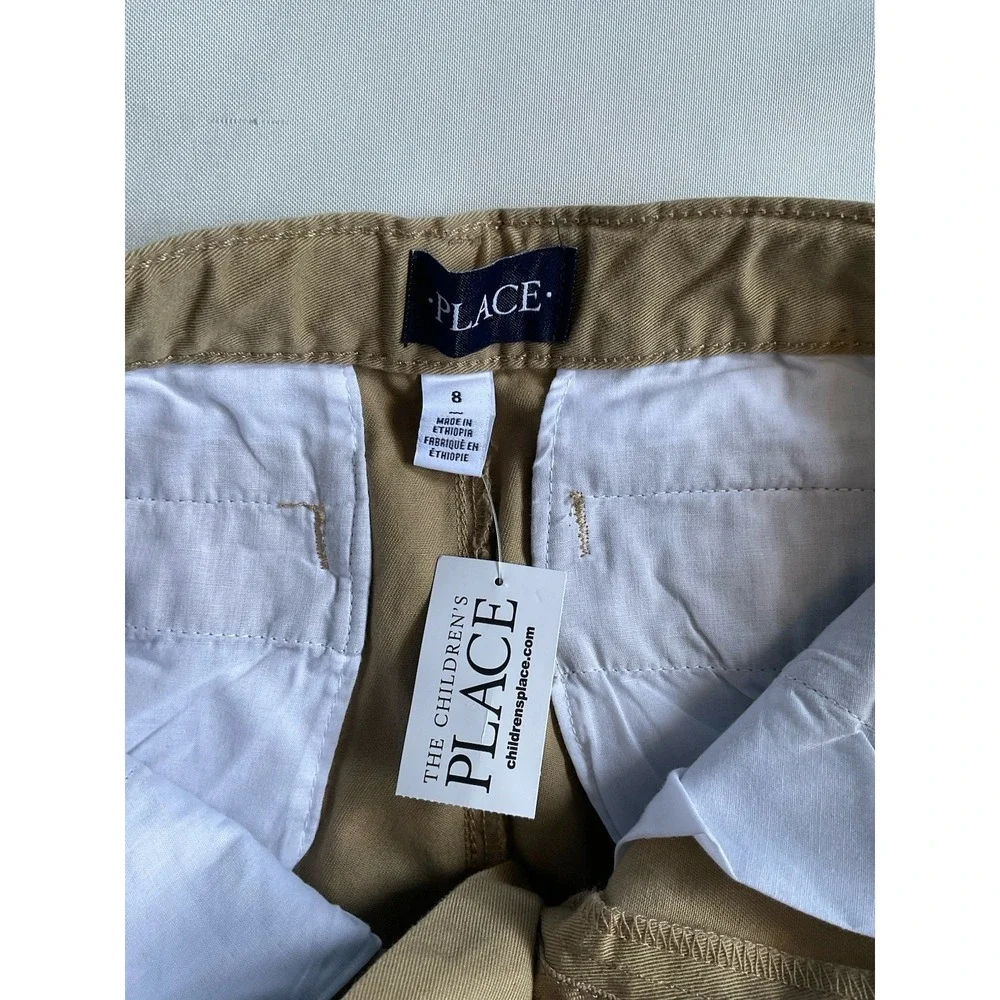 The Children's Place Chino Pants‎ Boys Uniform Khaki adjustable Waist Size 8